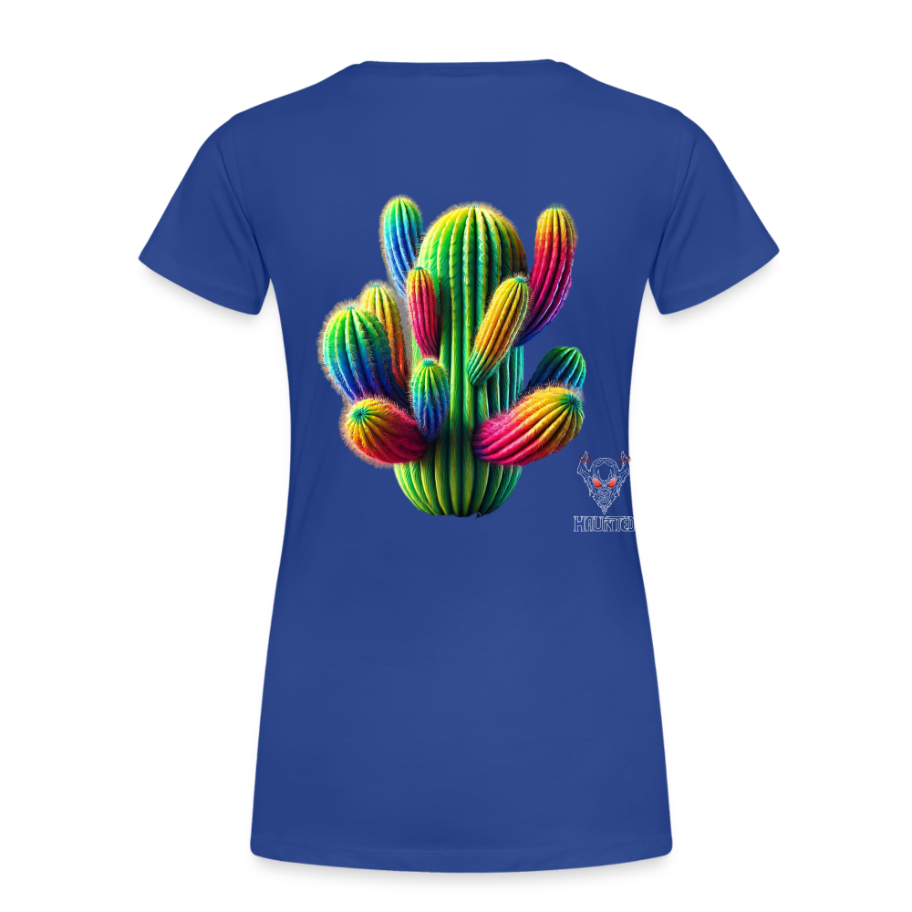 Woman T-Shirt Prismatic Cactus Bloom - Königsblau