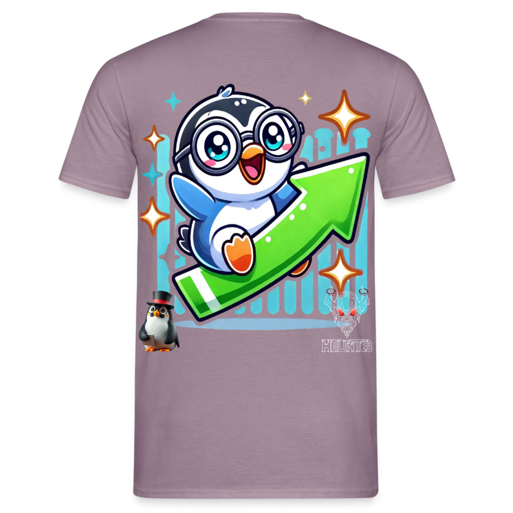 Men T-Shirt KasPenguin Riding the Trend - Lilagrau