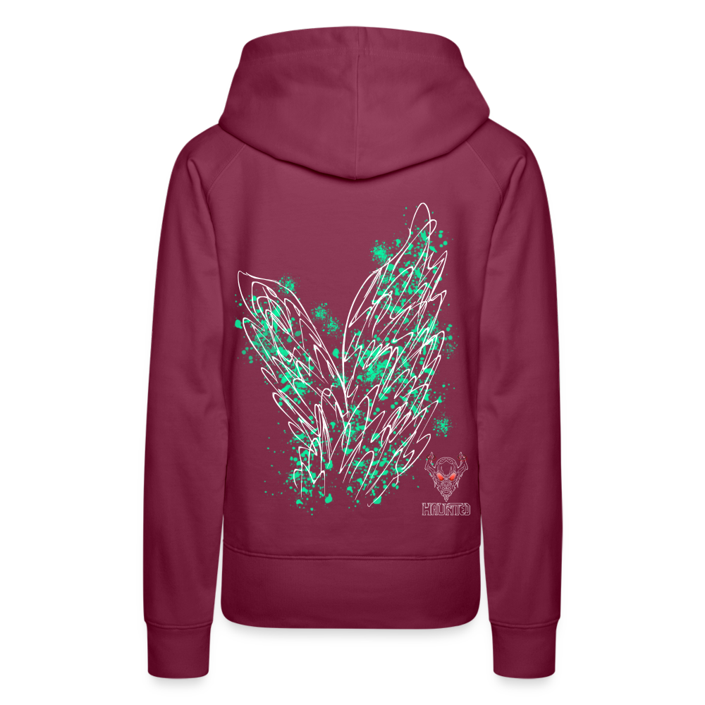 Women Hoodie Turquoise Wings - Bordeaux