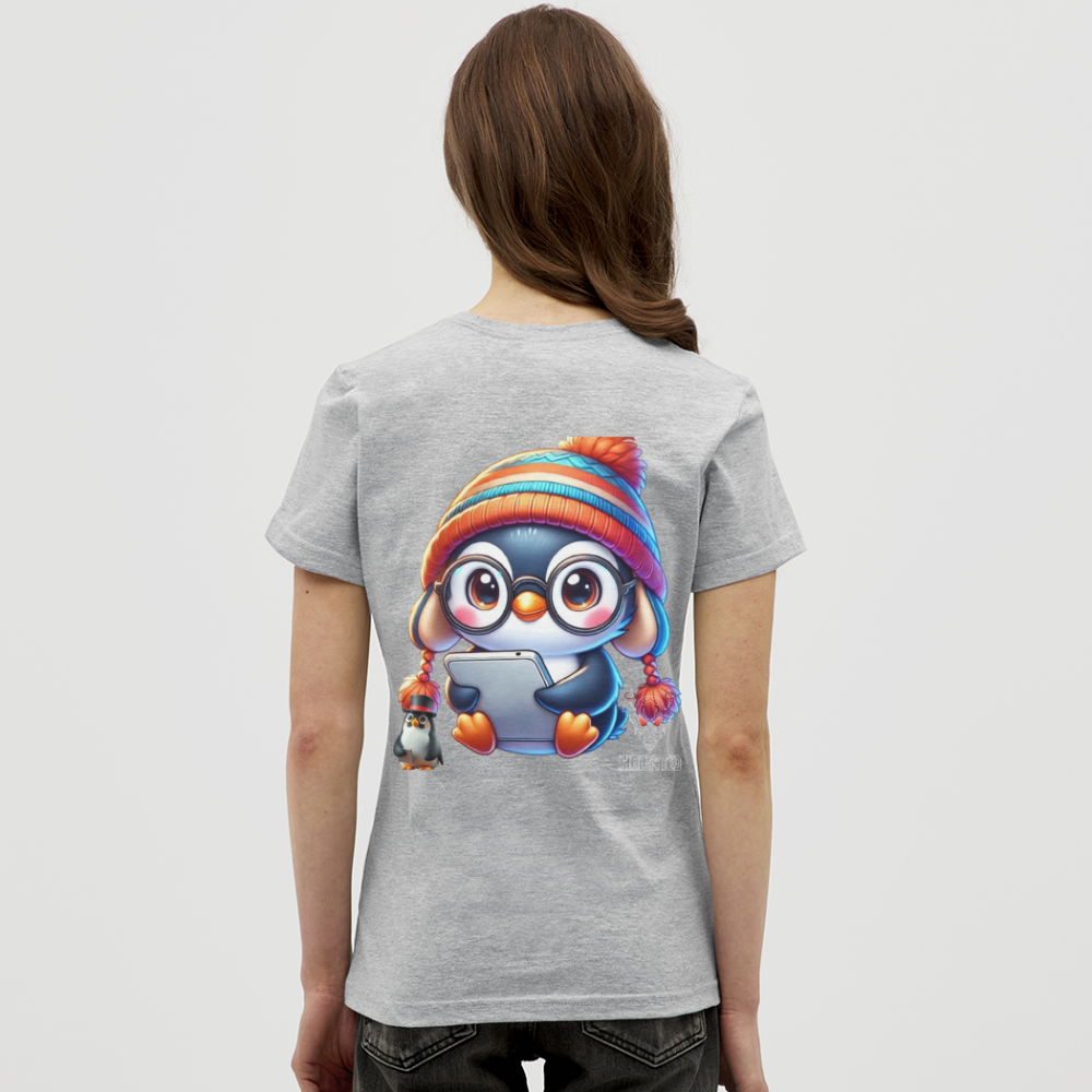 Women T-Shirt KasPenguin with Pad - Grau meliert