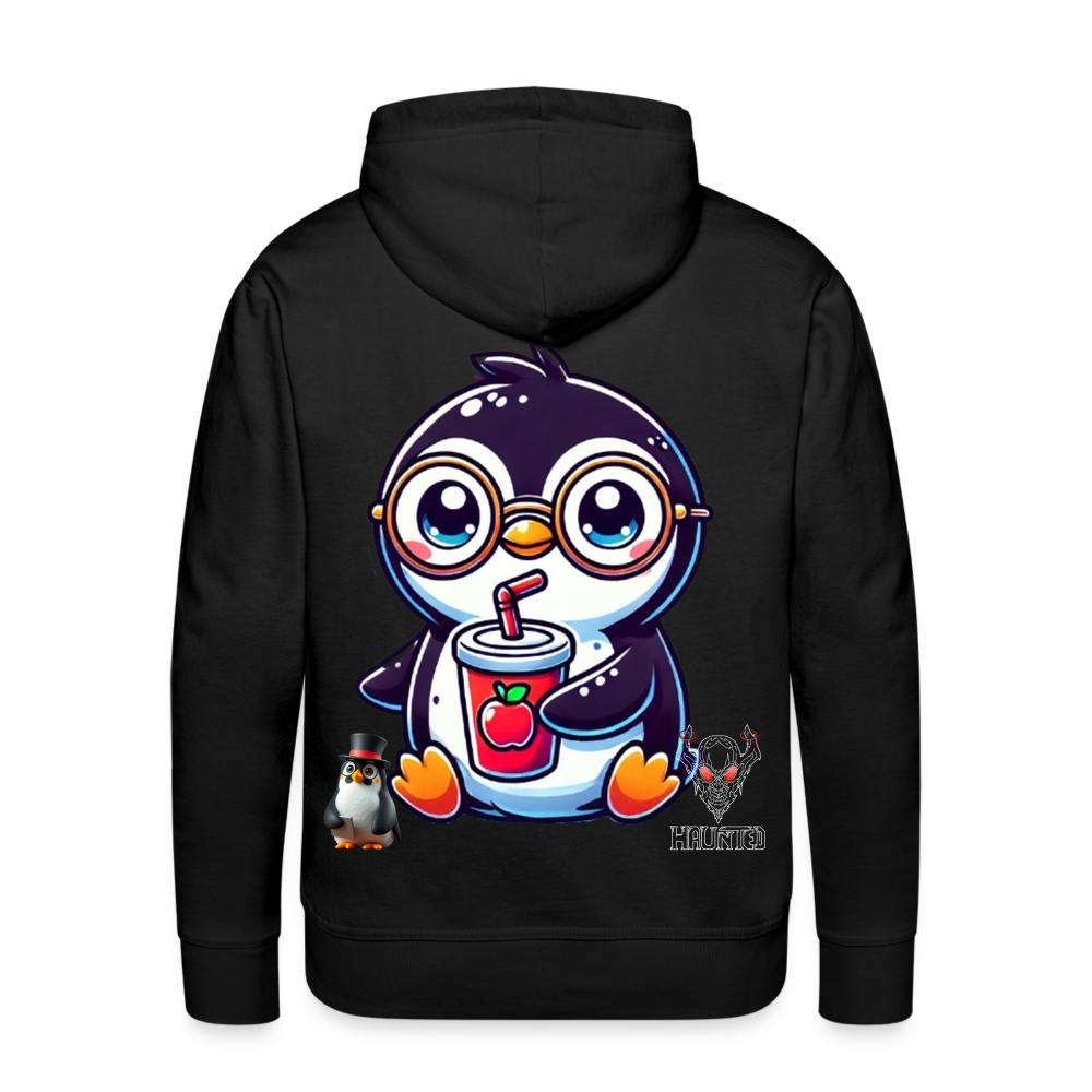 Men Hoodie KasPenguin with Drink - Schwarz
