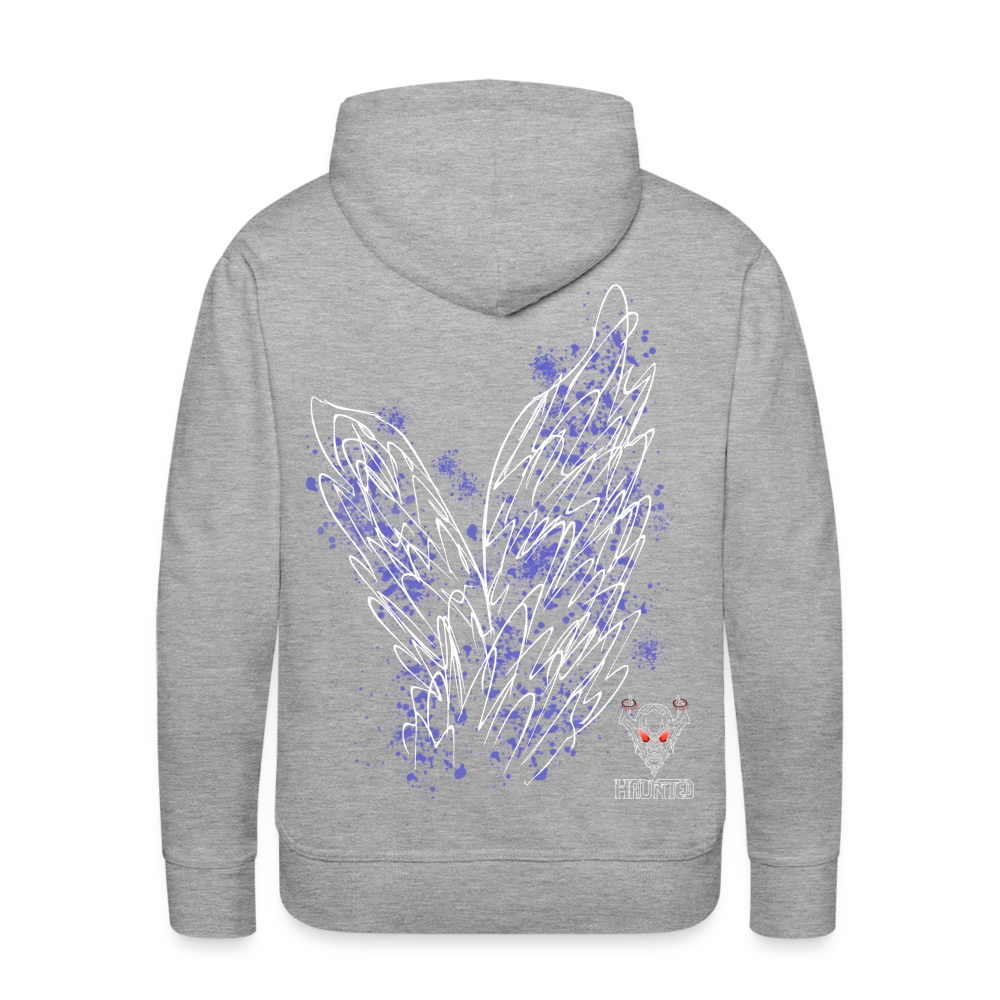 Men Hoodie Light Blue Wings - Grau meliert