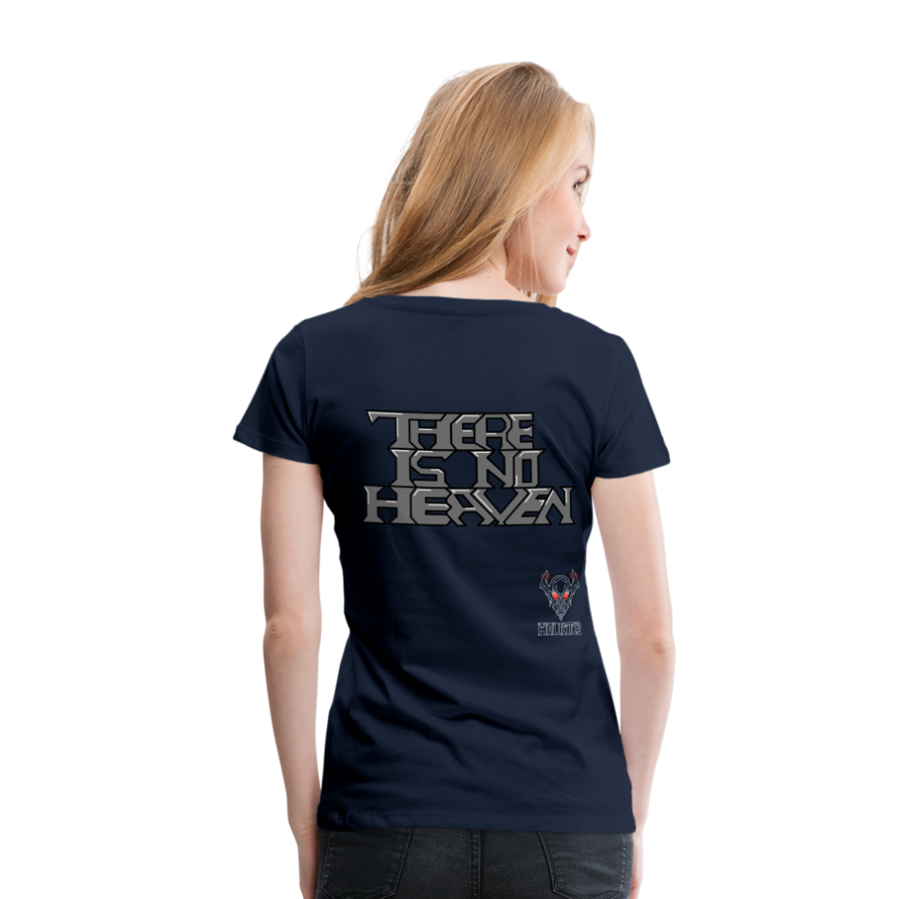 Woman T-Shirt There Is No Heaven Text - Navy
