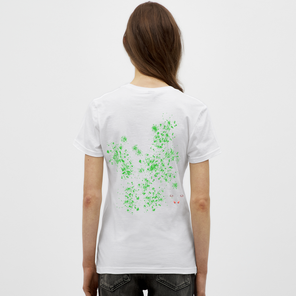 Women T-Shirt Green Wings - Weiß