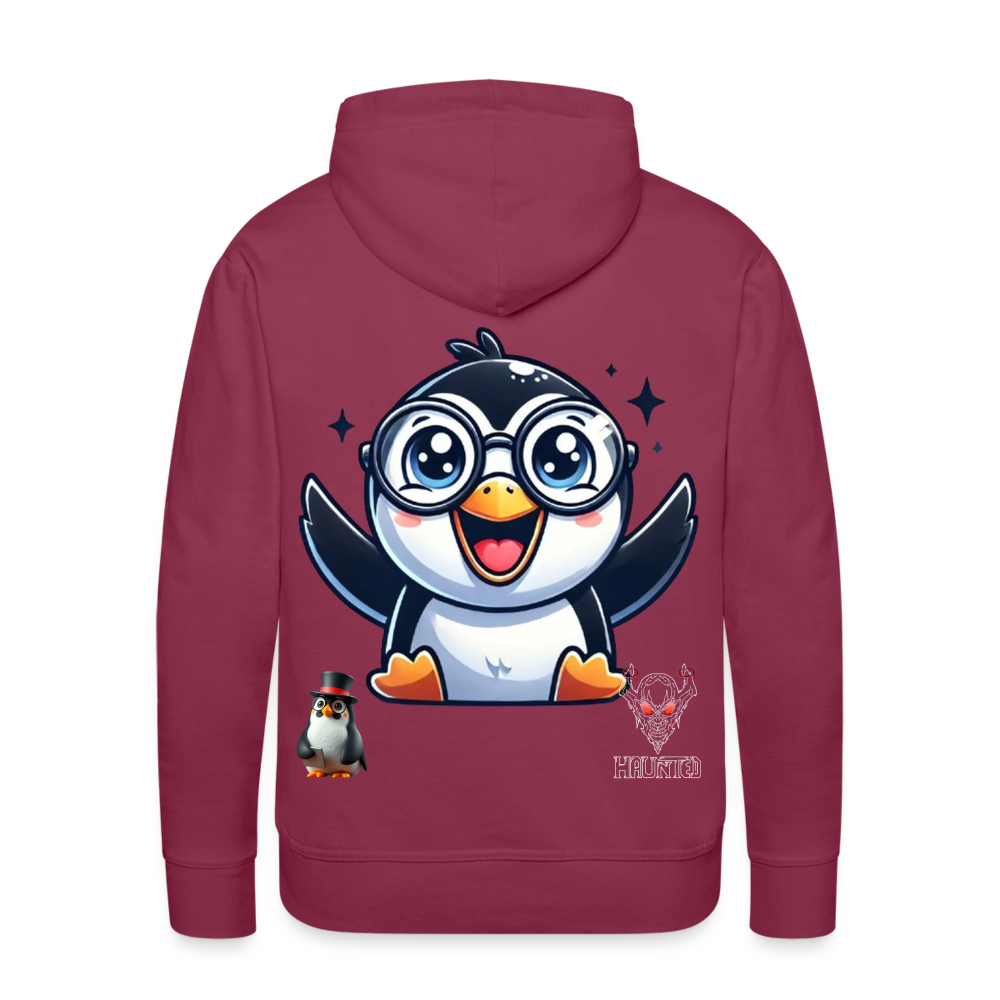 Men Hoodie KasPenguin Happy - Bordeaux
