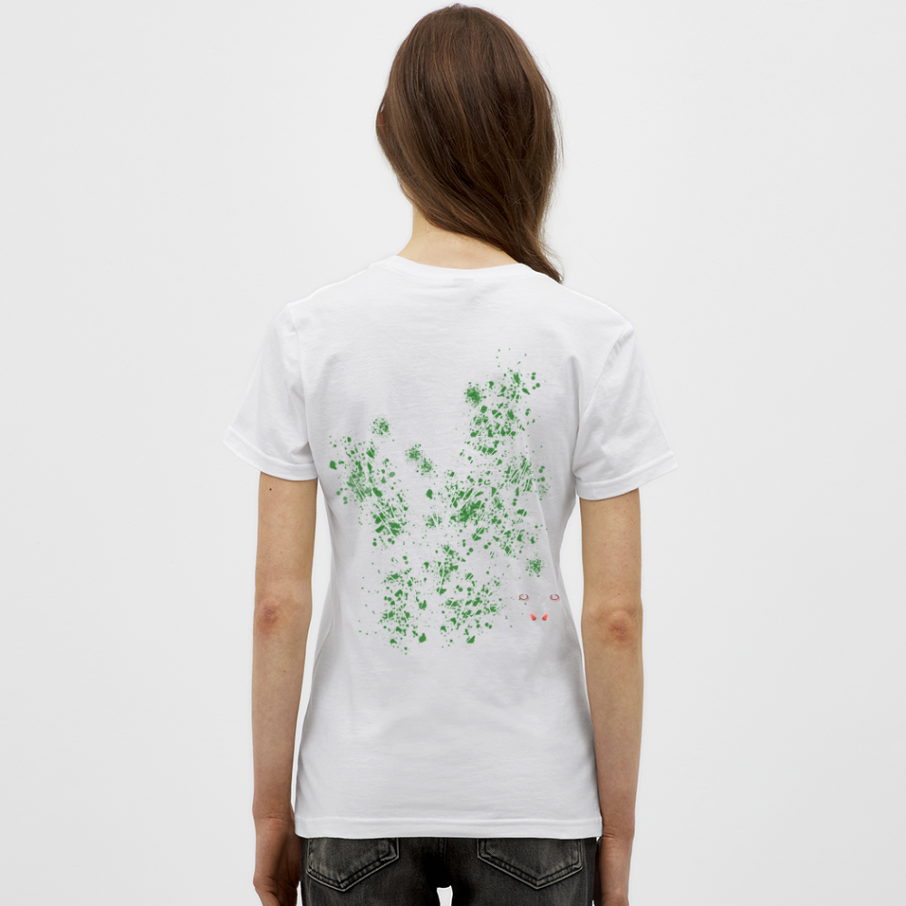 Women T-Shirt Dark Green Wings - Weiß