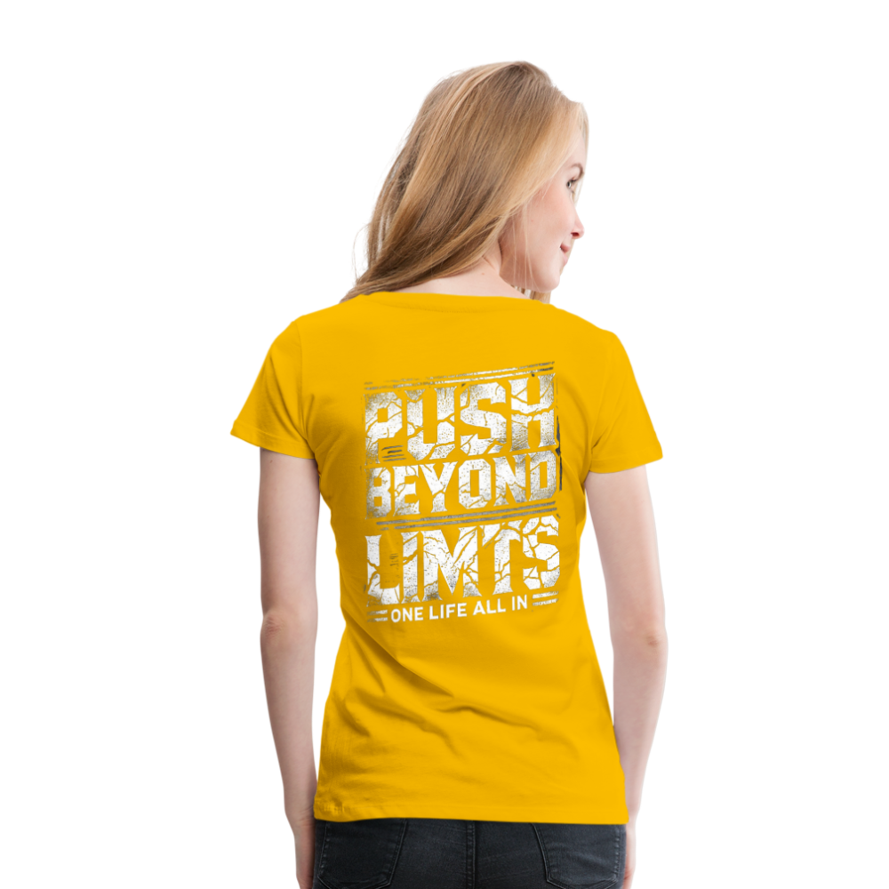 Women T-Shirt Push Beyond Limits - Sonnengelb