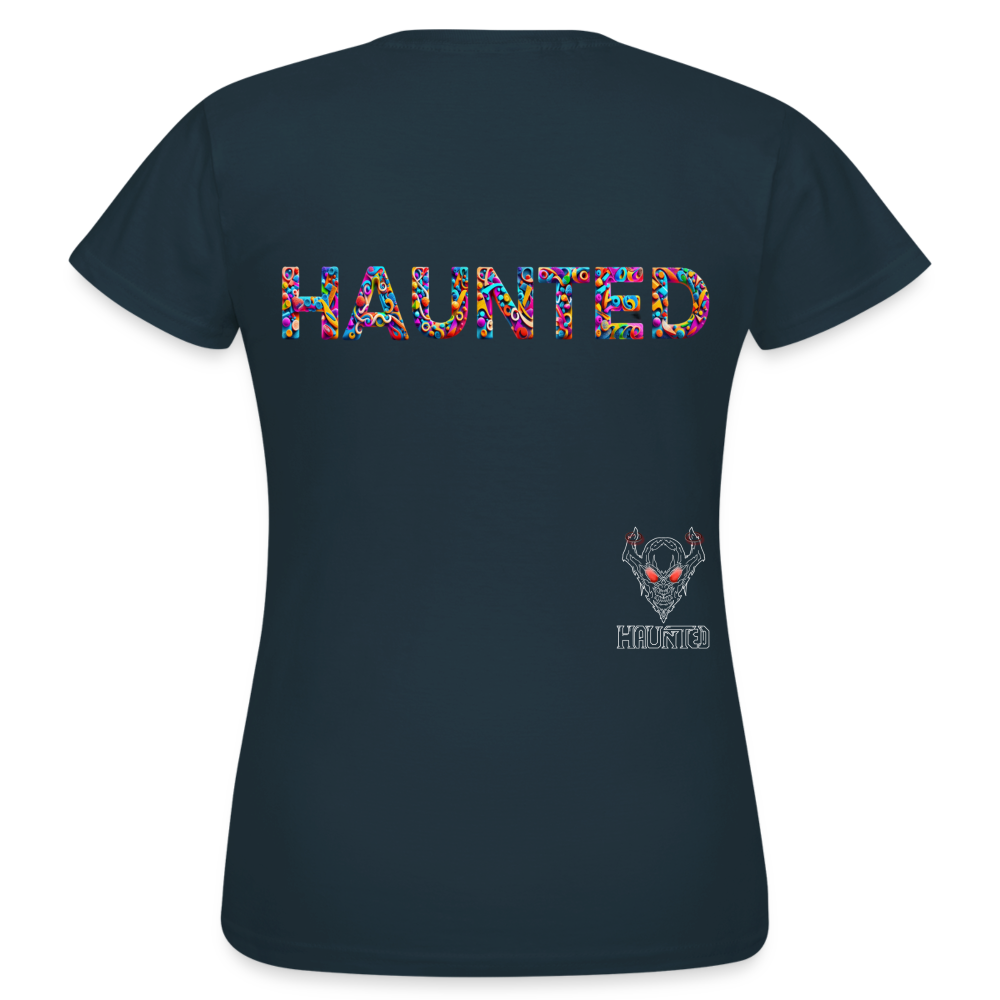 Women T-Shirt Haunted Doodle Dreams - Navy