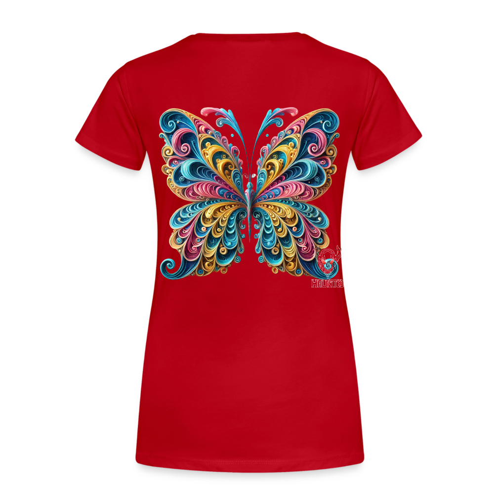 Woman T-Shirt Whimsical Butterfly Harmony - Rot