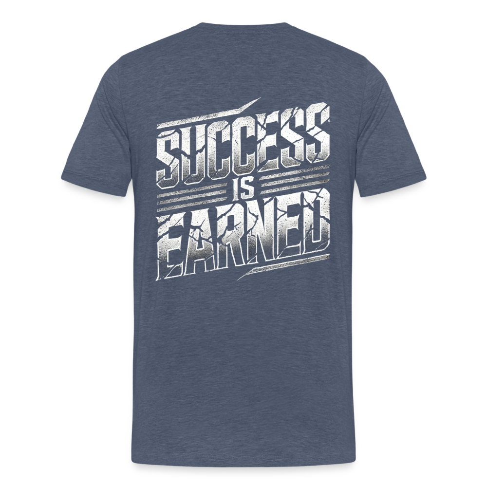 Men T-Shirt Success Is Earned - Blau meliert
