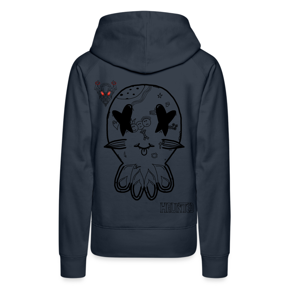 Woman Hoodie Ghost Doodle Dark - Navy