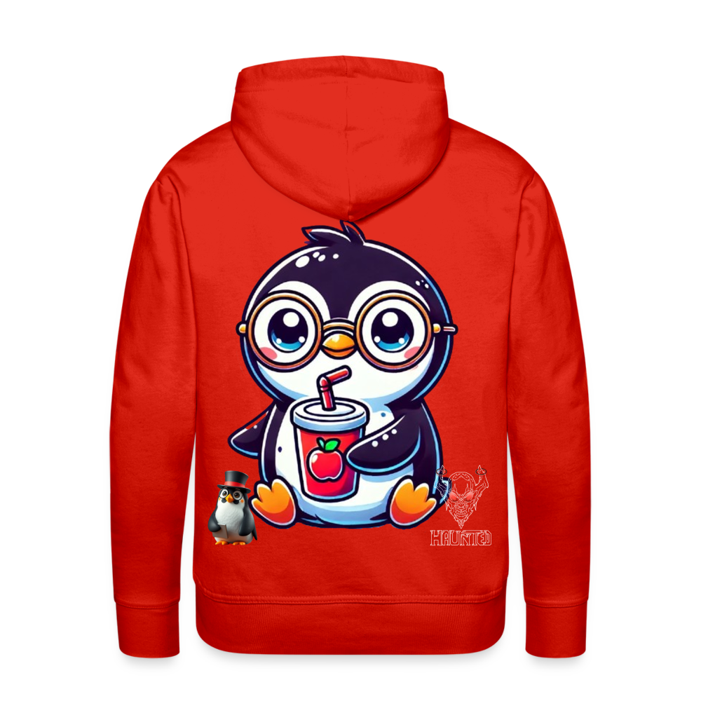Men Hoodie KasPenguin with Drink - Rot