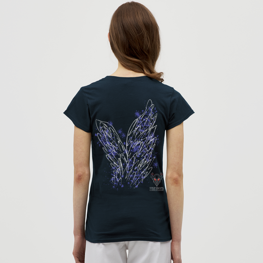 Women T-Shirt Light Blue Wings - Navy
