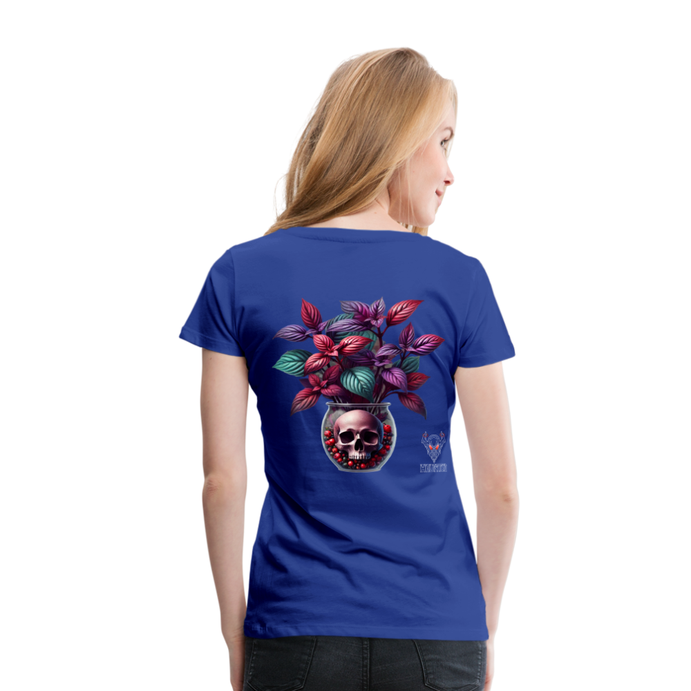 Woman T-Shirt Skull Bloom Vase - Königsblau