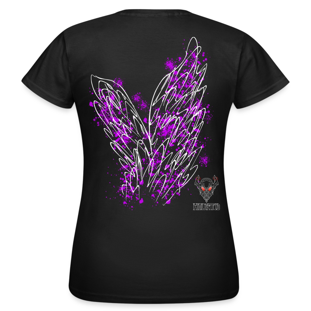 Women T-Shirt Pink Wings - Schwarz