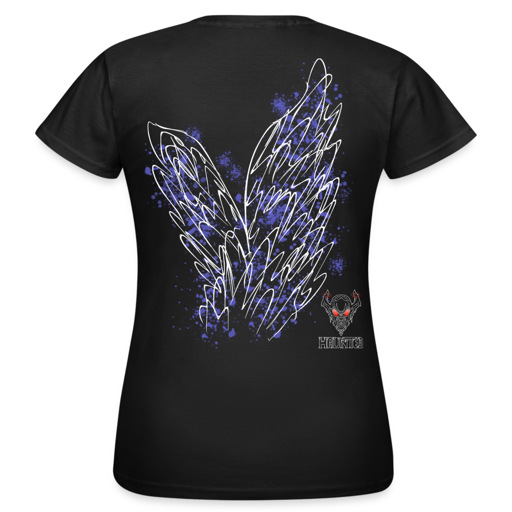 Women T-Shirt Light Blue Wings - Schwarz