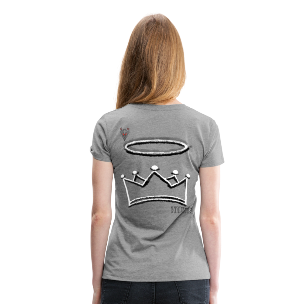 Woman T-Shirt Crown and Ring Dark - Grau meliert