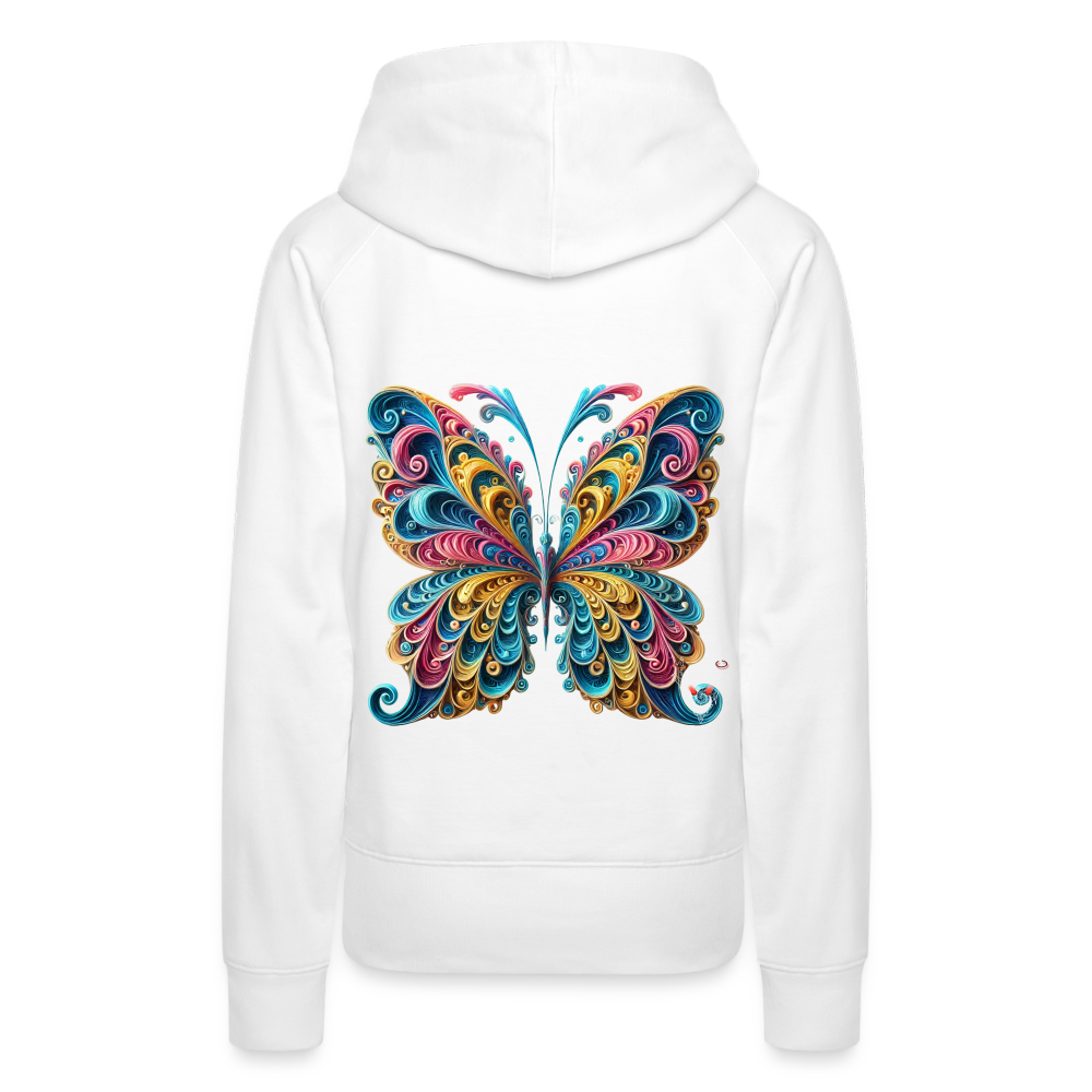 Woman Hoodie Whimsical Butterfly Harmony - Weiß