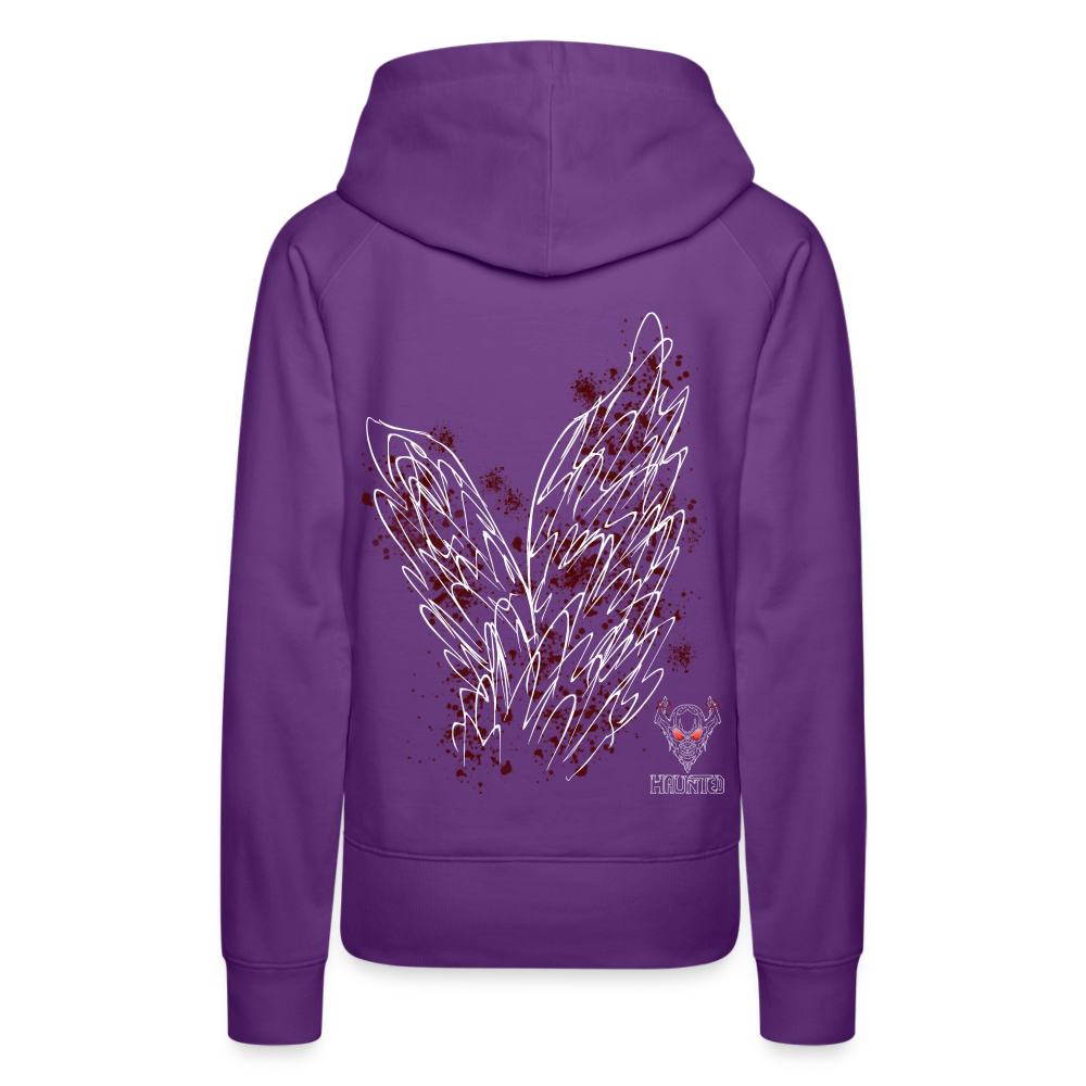 Women Hoodie Dark Red Wings - Purple