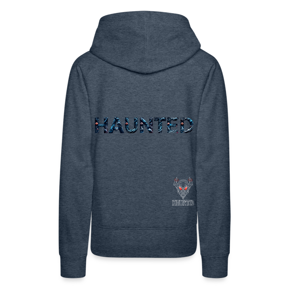 Women Hoodie Abyssal Coral Glow - Jeansblau