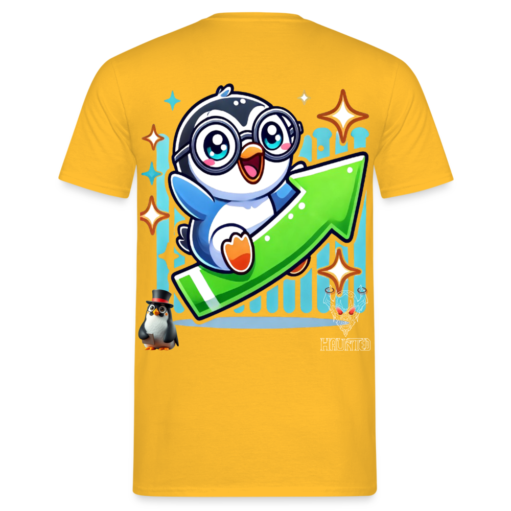 Men T-Shirt KasPenguin Riding the Trend - Gelb