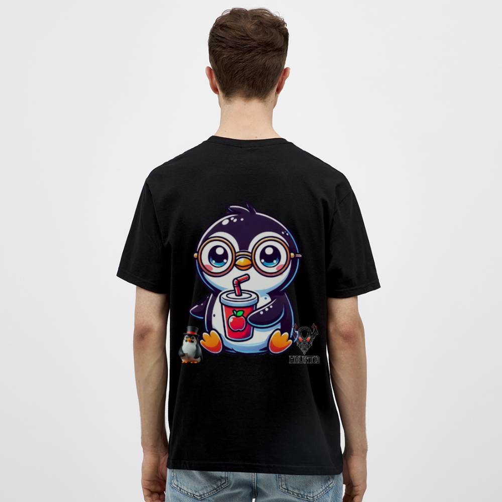 Men T-Shirt KasPenguin with Drink - Schwarz