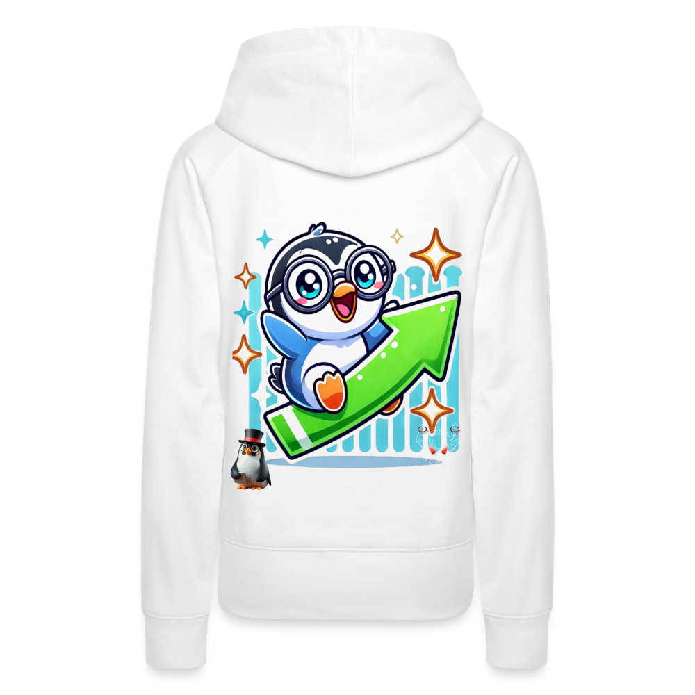 Women Hoodie KasPenguin Riding the Trend - Weiß
