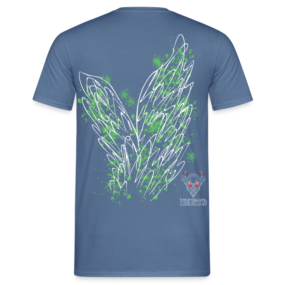 Men T-Shirt Light Green Wings - Taubenblau
