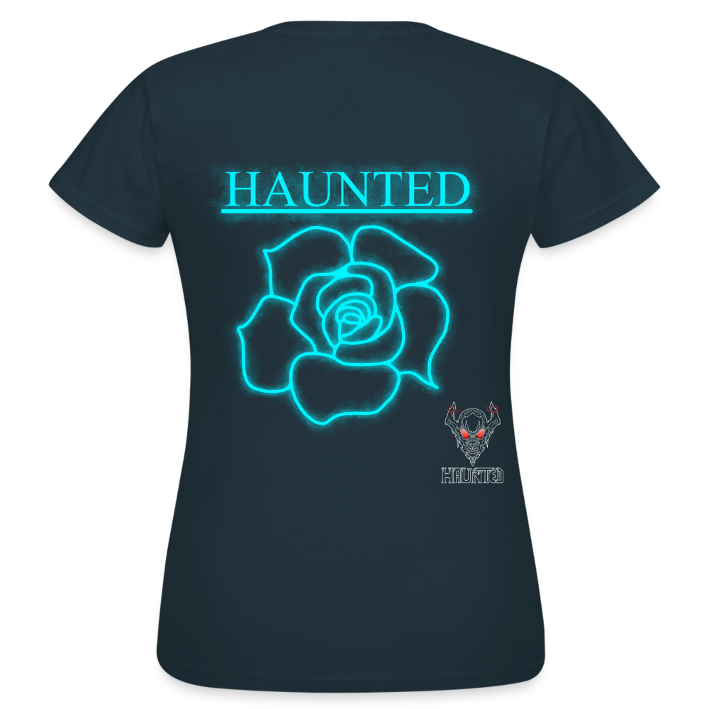 Women T-Shirt Original Neon Rose - Navy