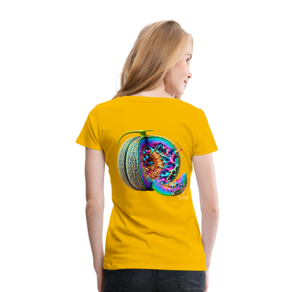 Woman T-Shirt Neon Melon Art - Sonnengelb