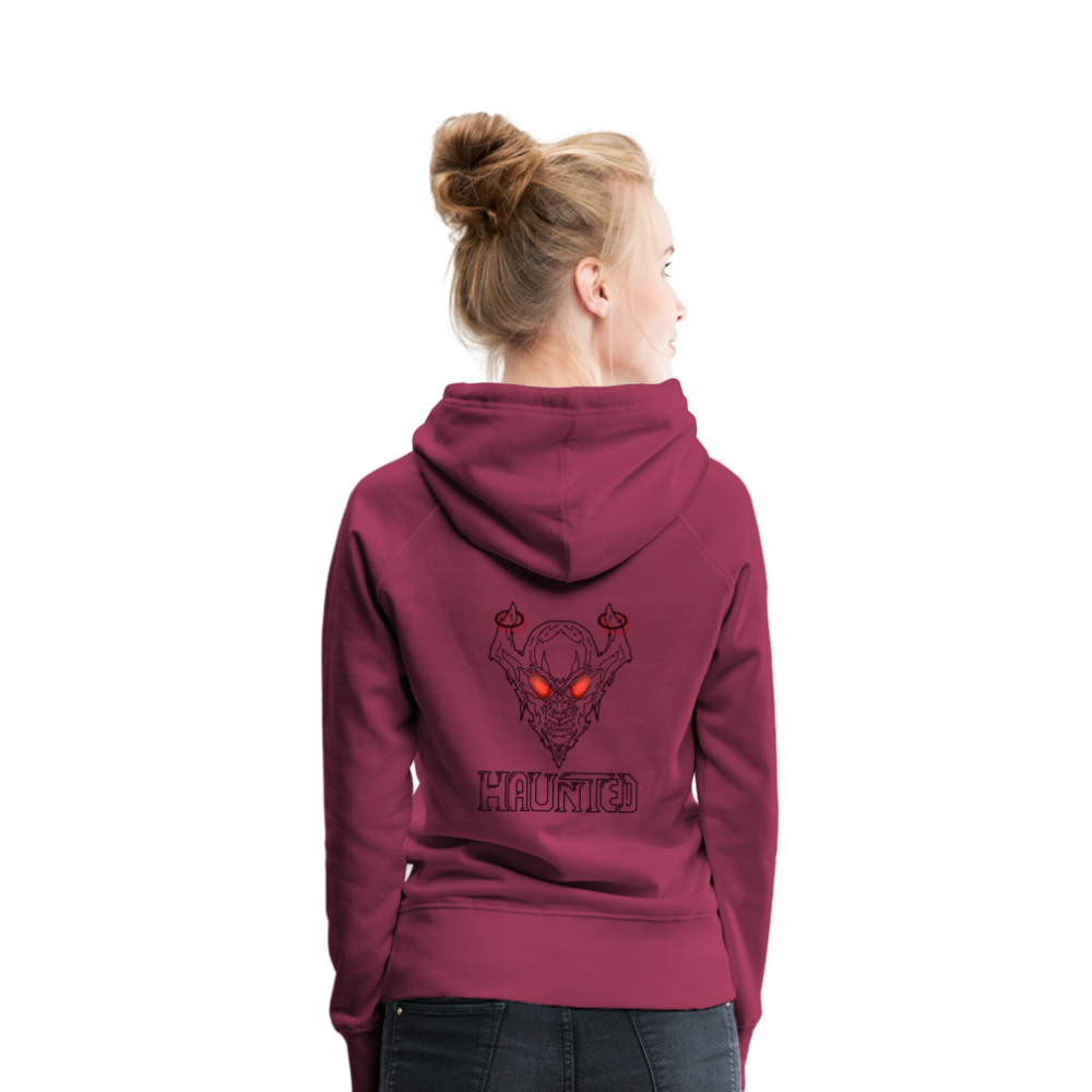 Women Hoodie Deamon White - Bordeaux