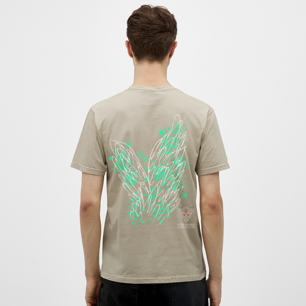 Men T-Shirt Turquoise Wings - Sandbeige