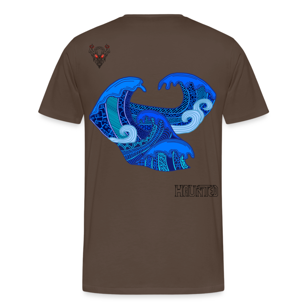 Man T-Shirt Waves Dark - Edelbraun