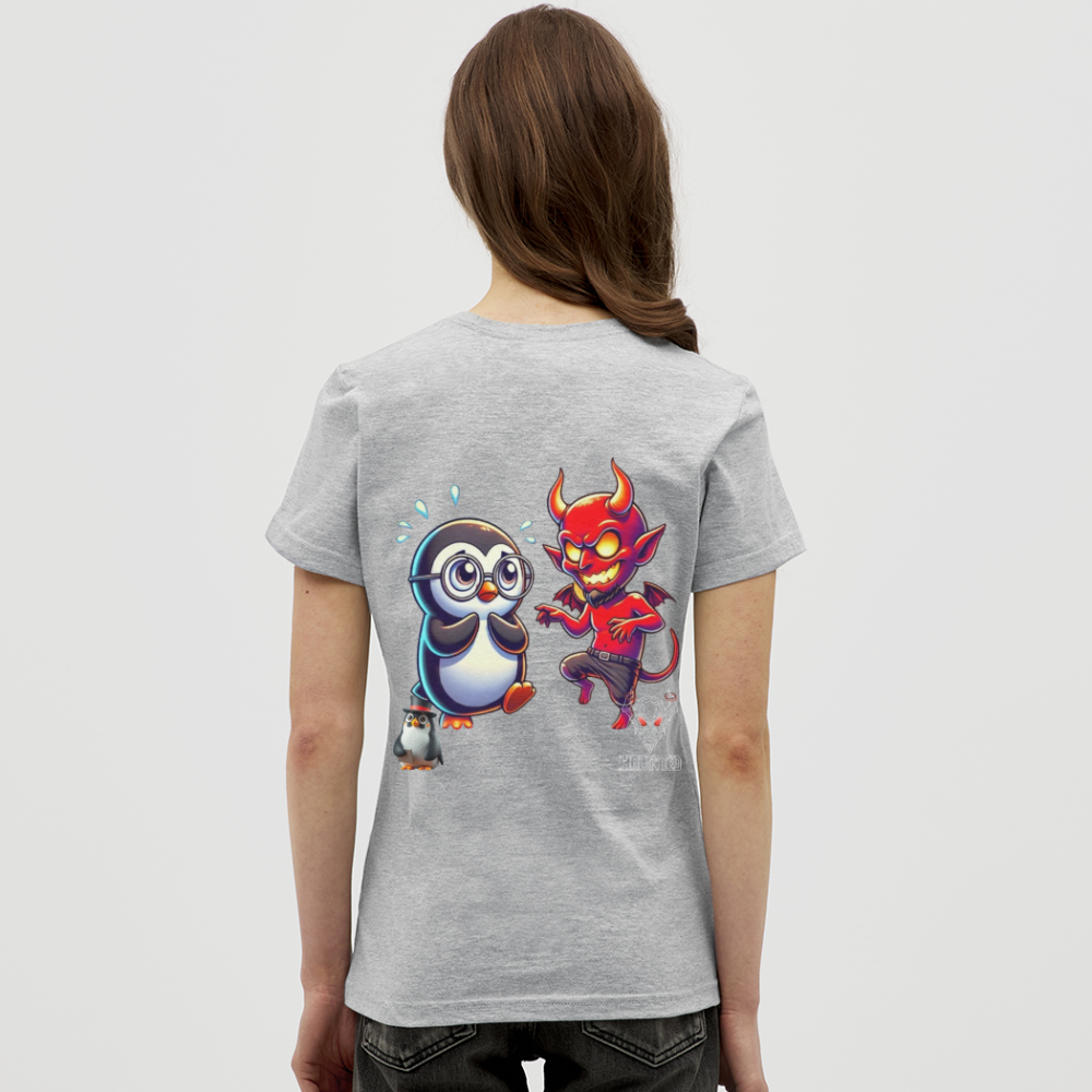 Women T-Shirt Dancing with Devil - Grau meliert