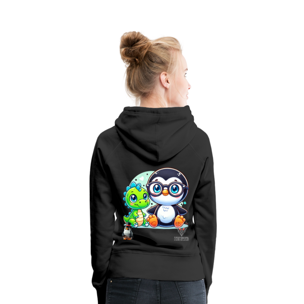 Women Hoodie KasPenguin with Dinosaur - Schwarz