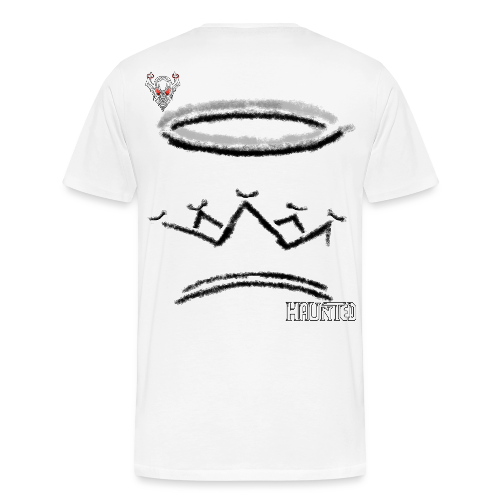 Man T-Shirt Crown and Ring Dark - Weiß
