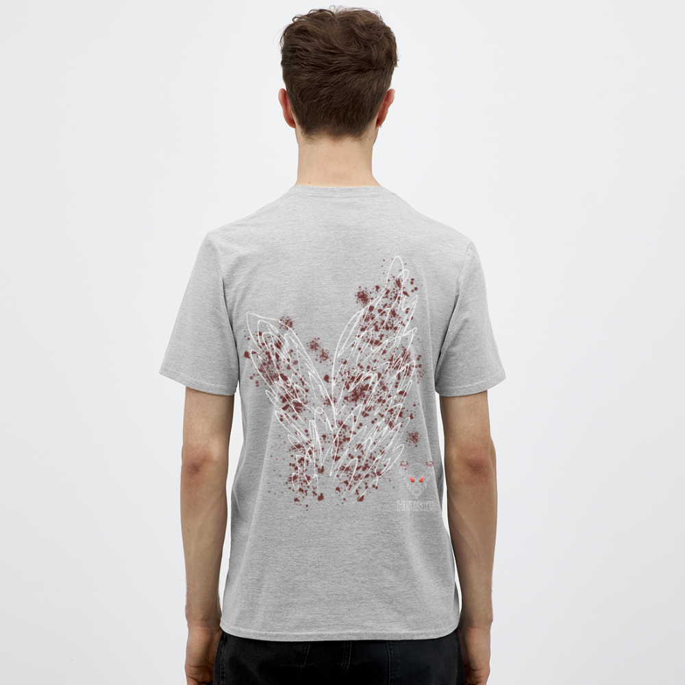 Men T-Shirt Dark Red Wings - Grau meliert