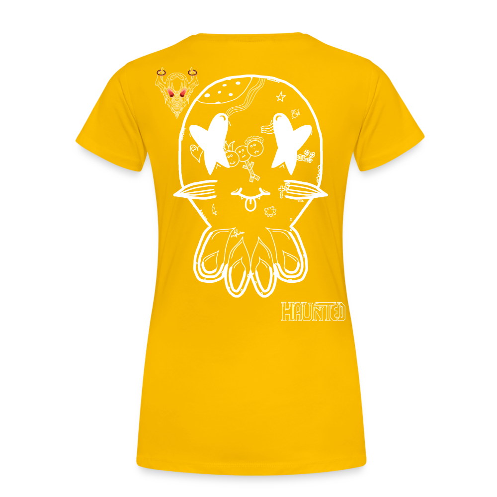 Woman T-Shirt Ghost Doodle - Sonnengelb