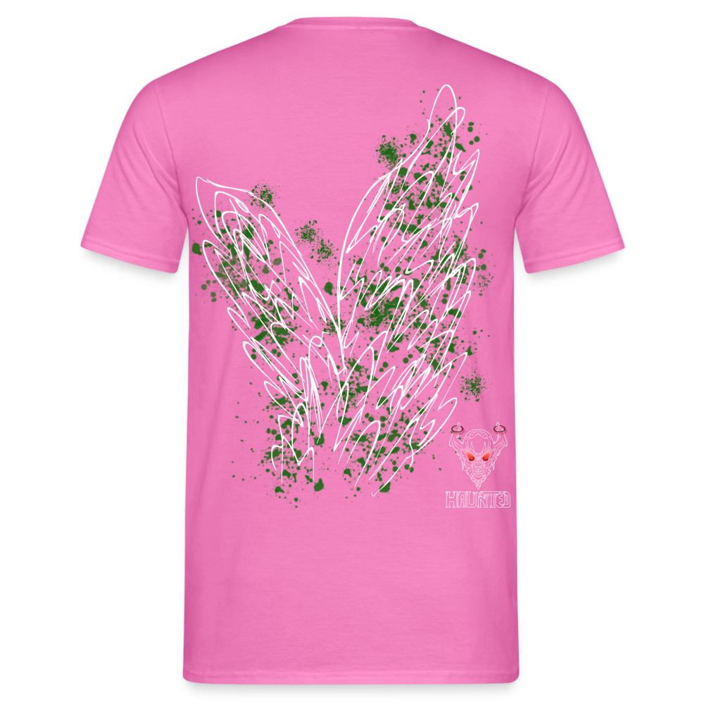 Men T-Shirt Dark Green Wings - Pink