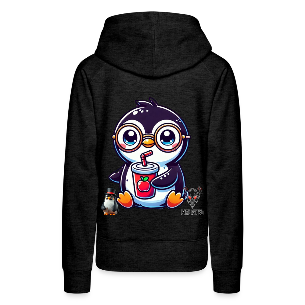 Women Hoodie KasPenguin with Drink - Anthrazit