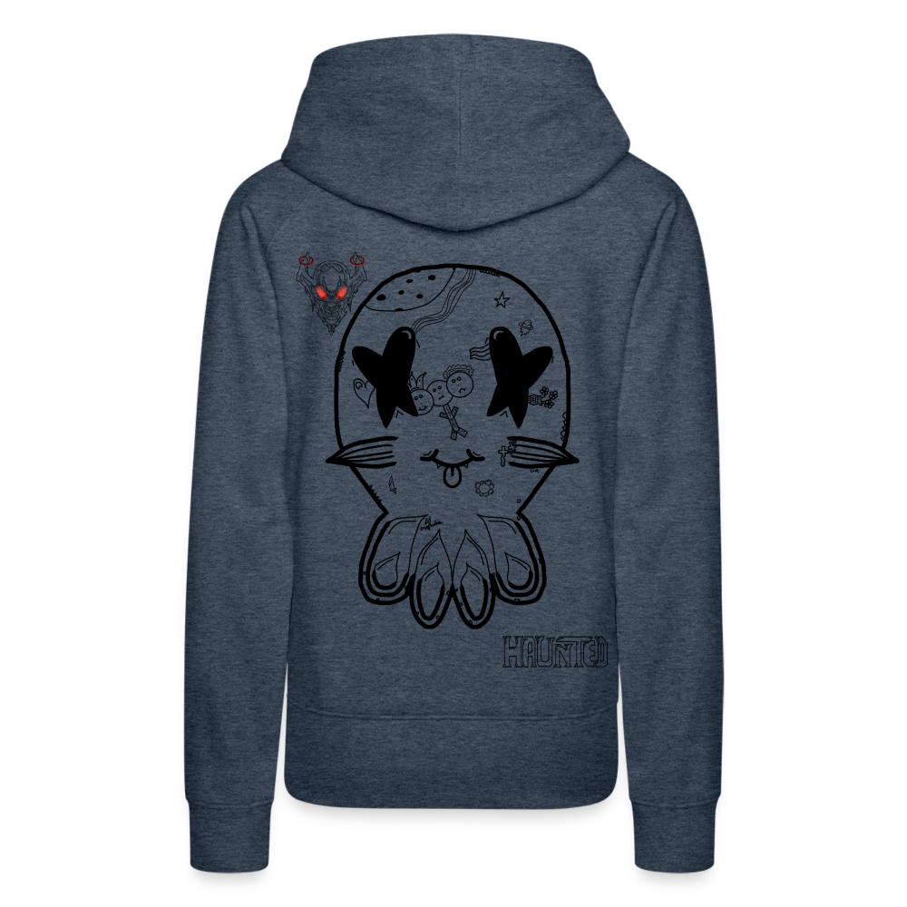 Woman Hoodie Ghost Doodle Dark - Jeansblau