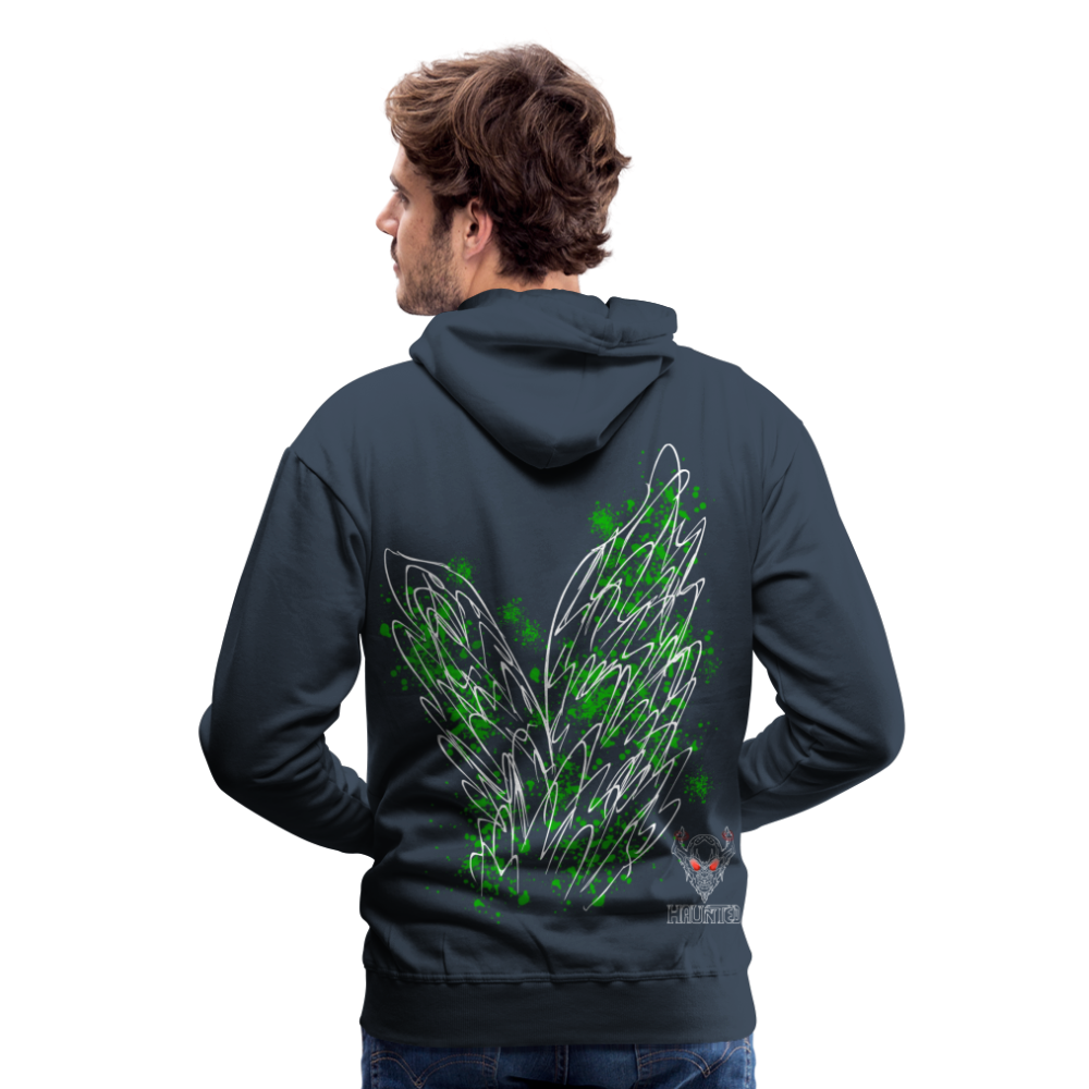 Men Hoodie Green Wings - Navy