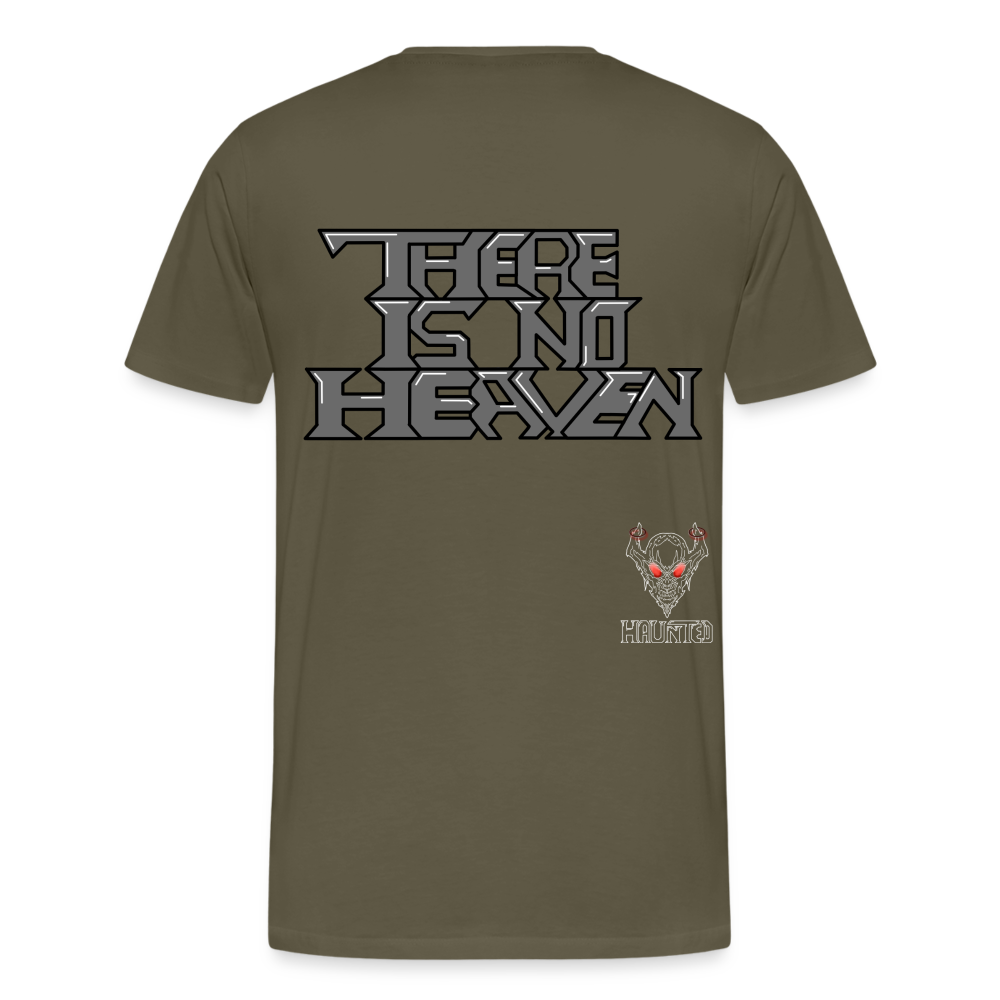 Men T-Shirt There Is No Heaven Text - Khaki