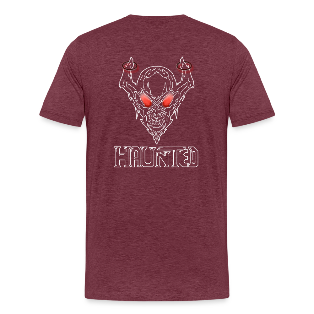Men T-Shirt Deamon White - Bordeauxrot meliert