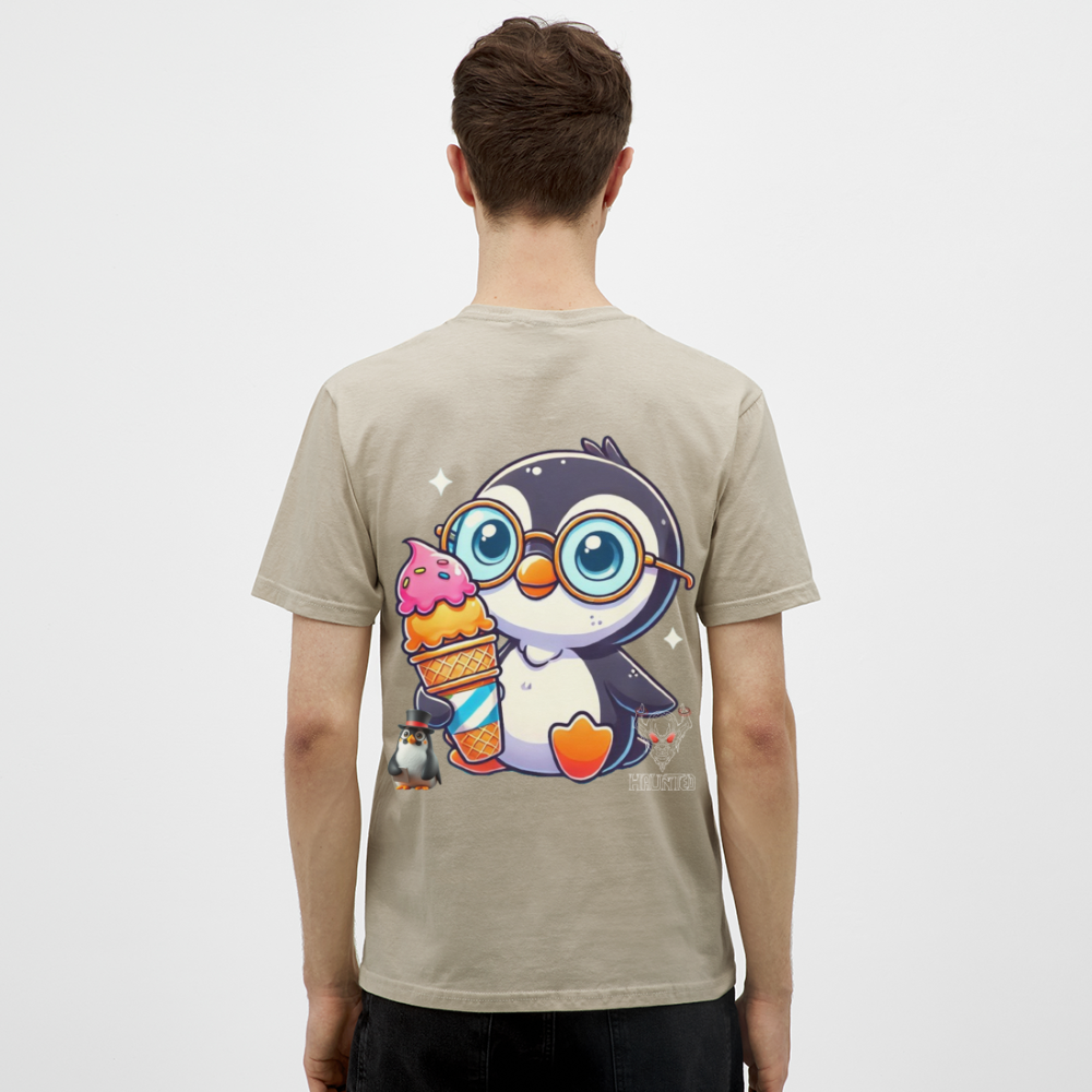Men T-Shirt KasPenguin with Ice - Sandbeige