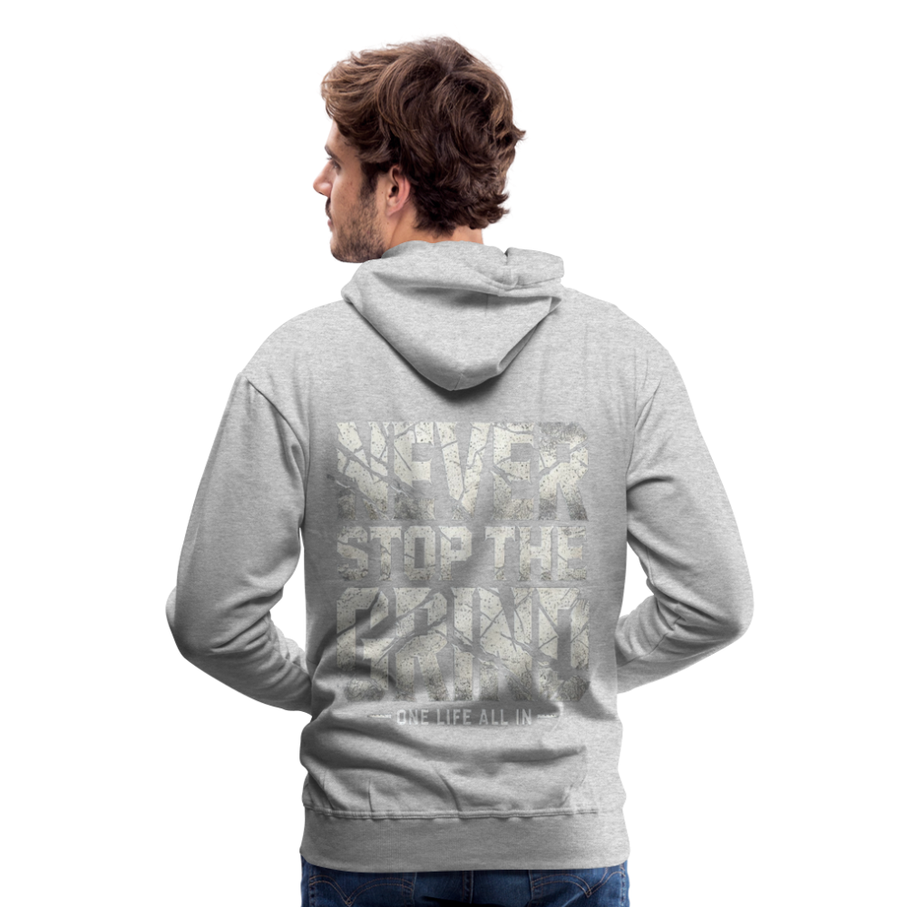 Men Hoodie Never Stop The Grind - Grau meliert