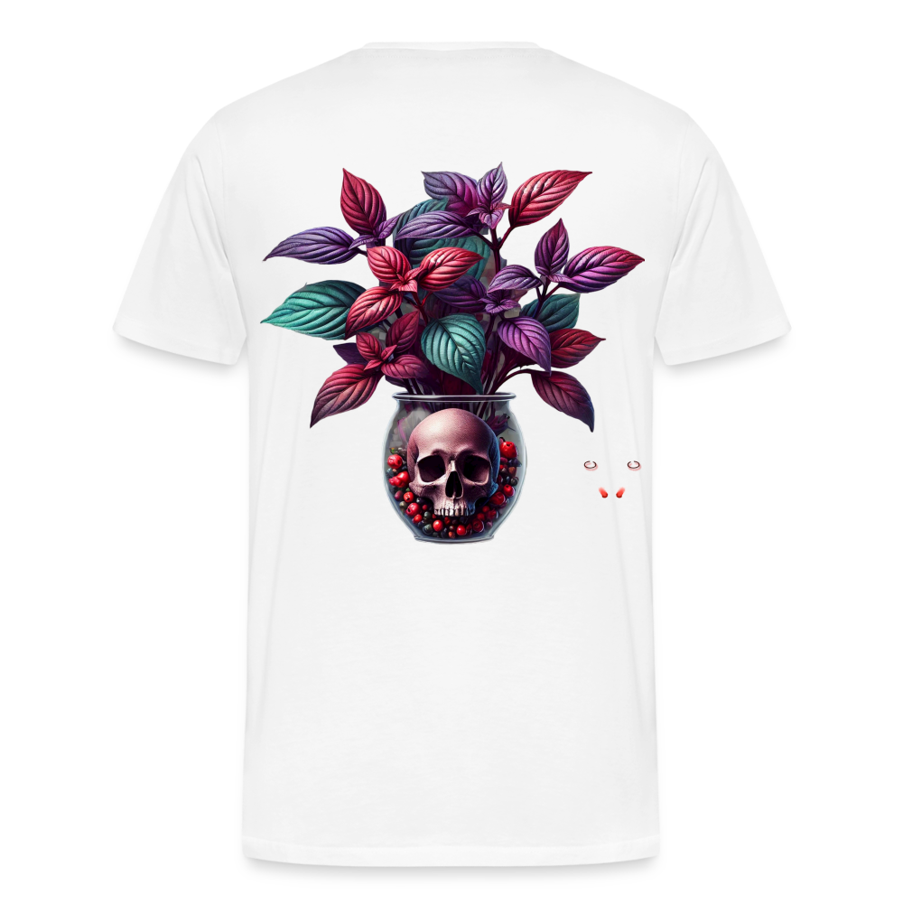 Men T-Shirt Skull Bloom Vase - Weiß