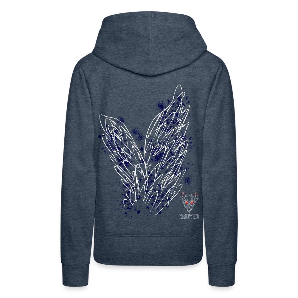 Women Hoodie Dark Blue Wings - Jeansblau