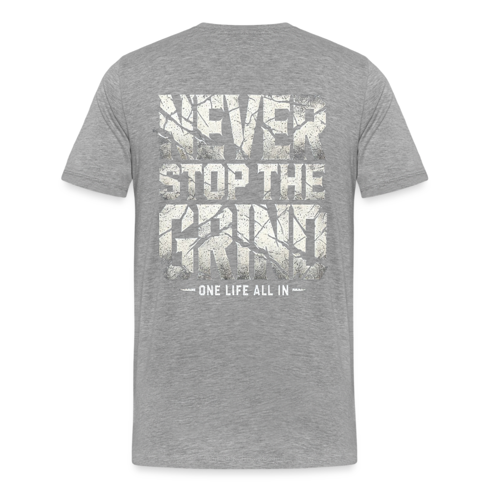 Men T-Shirt Never Stop The Grind - Grau meliert