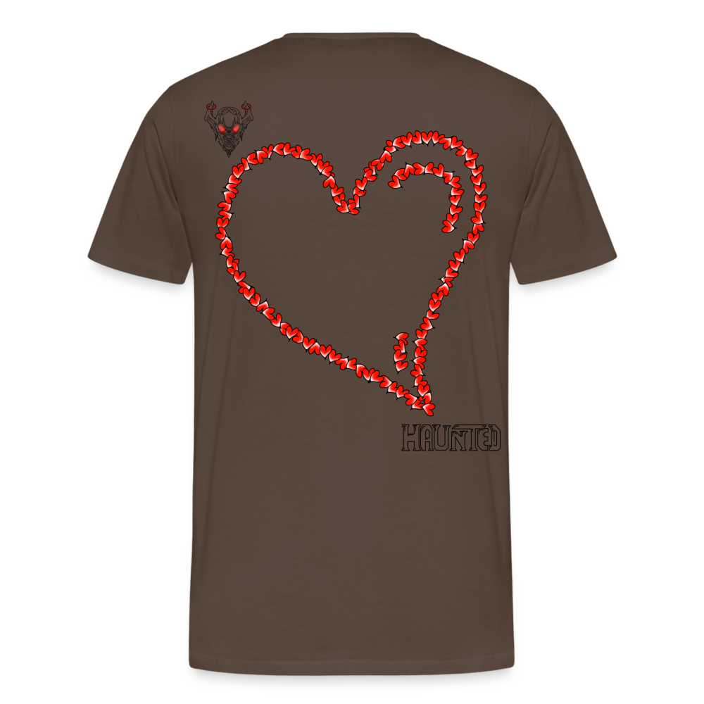 Man T-Shirt Hearts Dark - Edelbraun